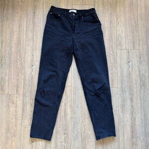 Abercrombie & Fitch Women's Low Rise Taper Leg Black Jeans (Long)